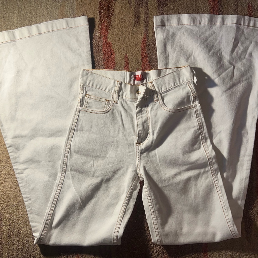 Solid & Striped White Jeans